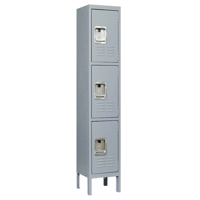 3-Door Metal Storage Locker with Lock