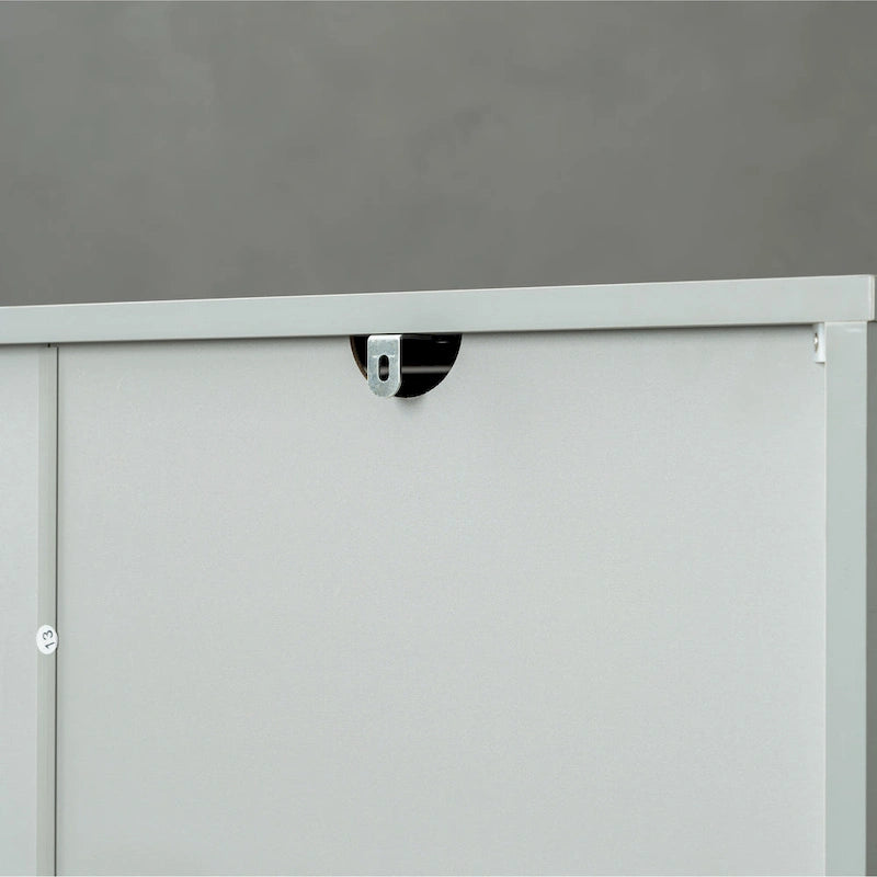60" Modern Sideboard Buffet Cabinet with 4 Doors & Gold Handles