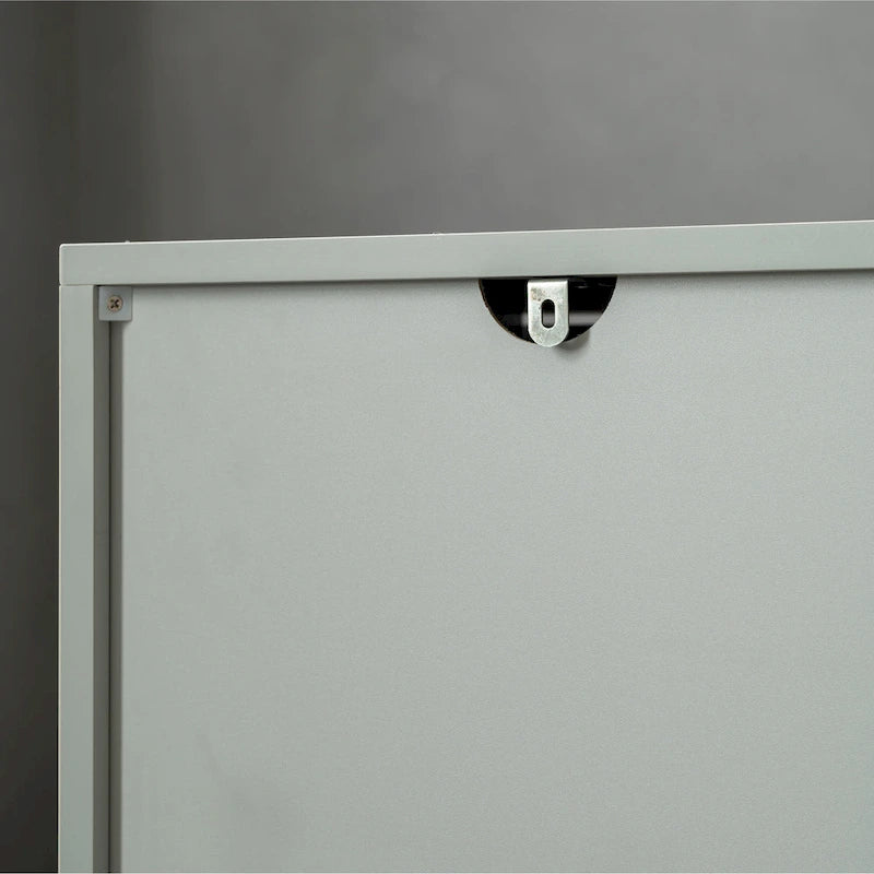 60" Modern Sideboard Buffet Cabinet with 4 Doors & Gold Handles
