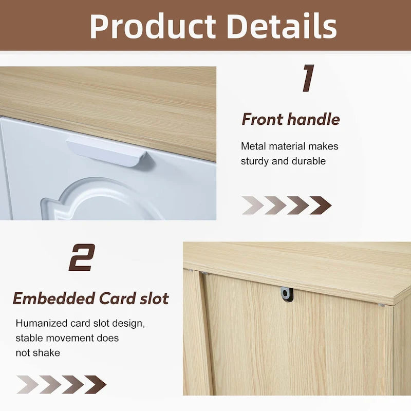 31.5" Storage Cabinet with 4 Drawers & Adjustable Shelf
