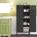 61" Tall Metal Storage Cabinet with Adjustable Shelves & Ventilated Doors