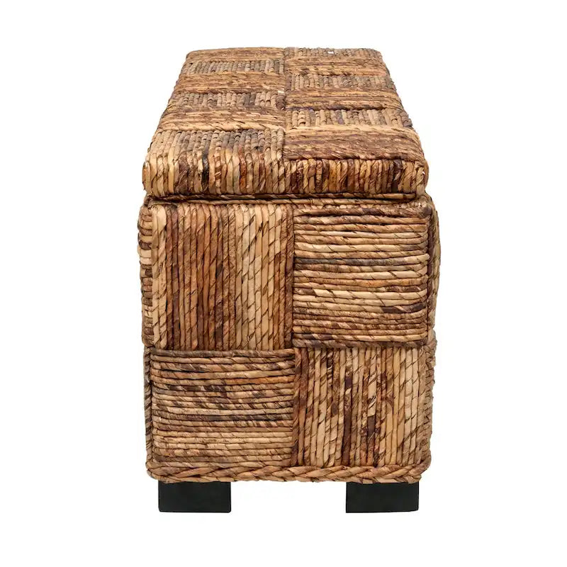 Geometric Woven Storage Bench