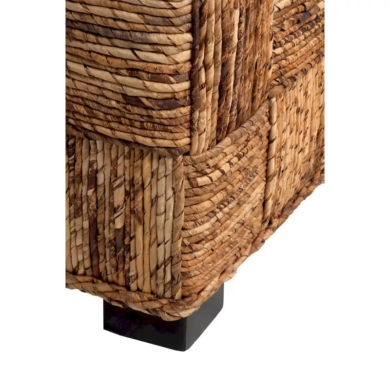 Geometric Woven Storage Bench