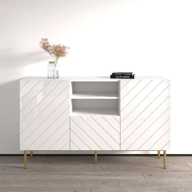 59" Modern High-Gloss Sideboard Buffet Cabinet
