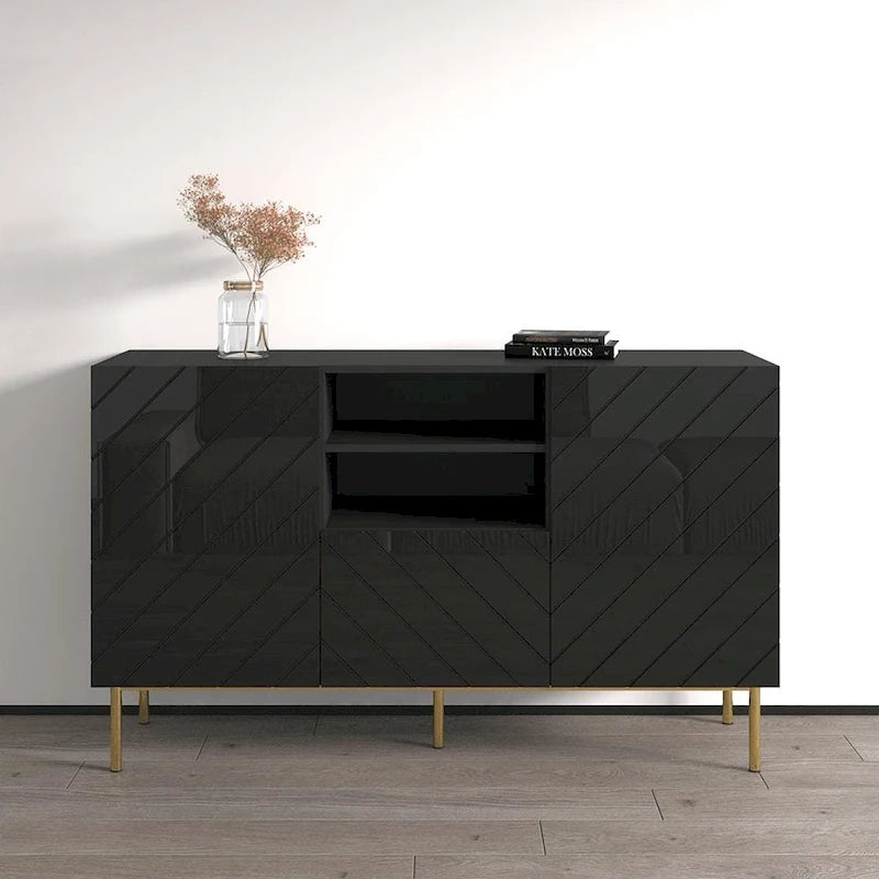 59" Modern High-Gloss Sideboard Buffet Cabinet