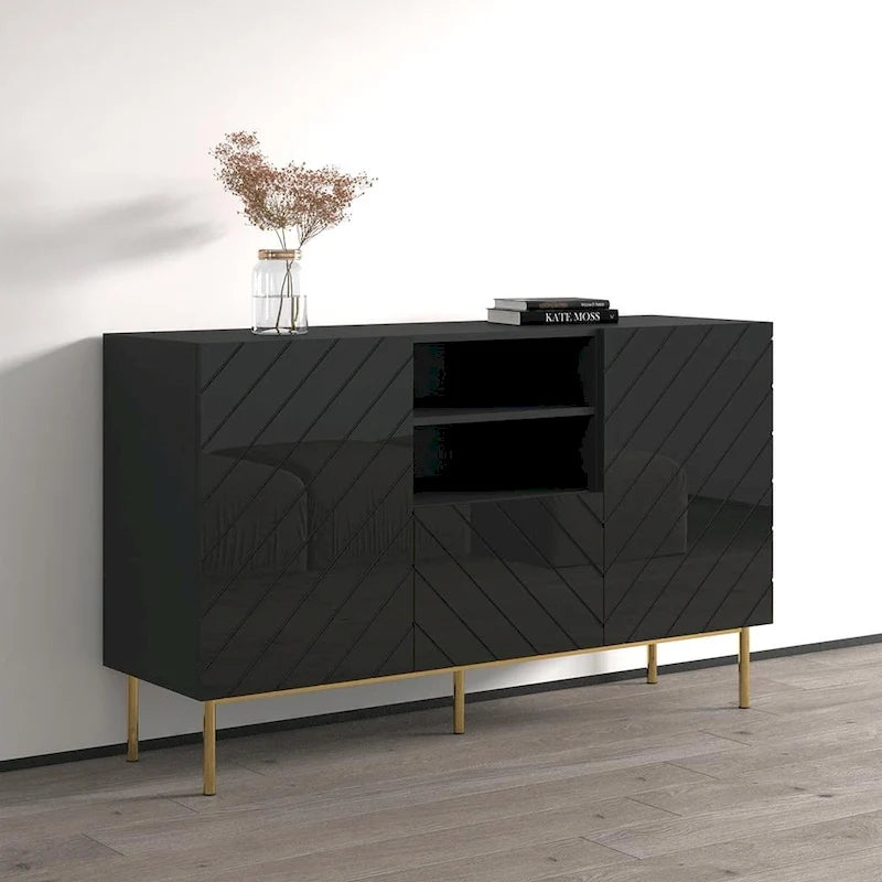 59" Modern High-Gloss Sideboard Buffet Cabinet