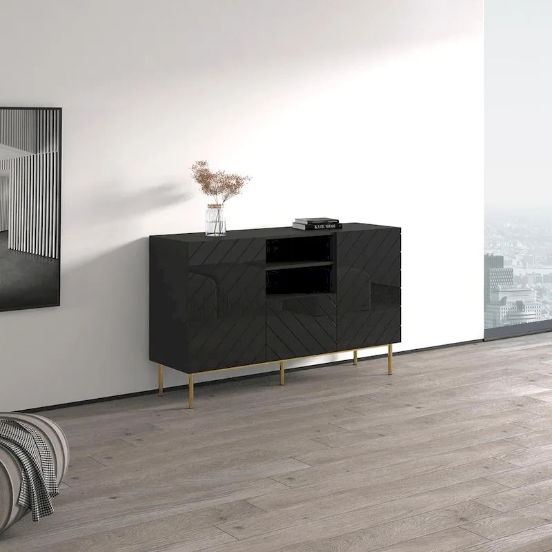 59" Modern High-Gloss Sideboard Buffet Cabinet