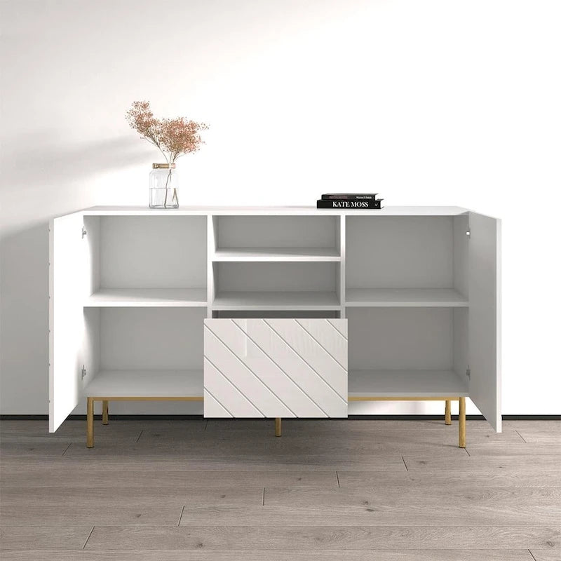 59" Modern High-Gloss Sideboard Buffet Cabinet