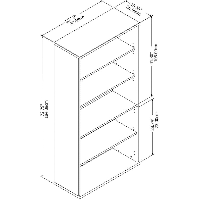 5-Shelf Tall Bookcase for Home Office & Professional Workspaces
