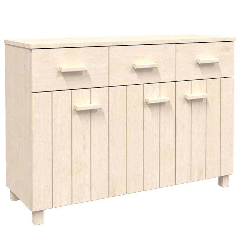 Solid Pine Wood Sideboard Buffet Cabinet with 3 Doors & 3 Drawers