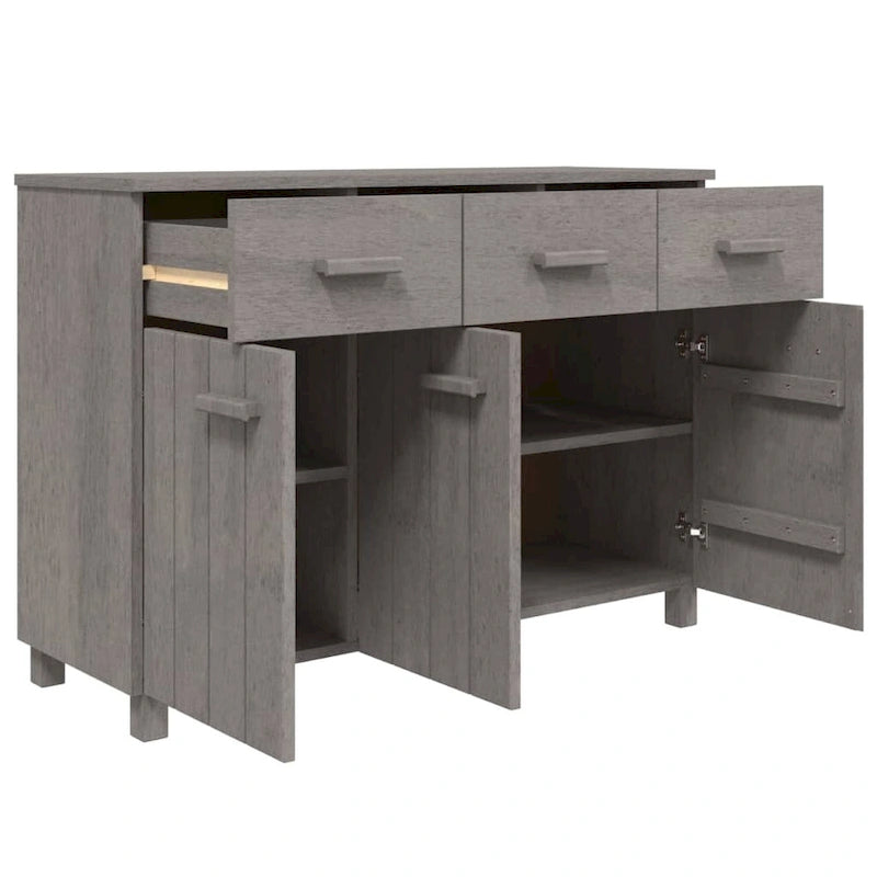 Solid Pine Wood Sideboard Buffet Cabinet with 3 Doors & 3 Drawers