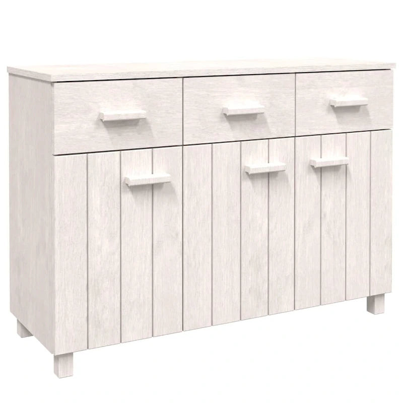 Solid Pine Wood Sideboard Buffet Cabinet with 3 Doors & 3 Drawers