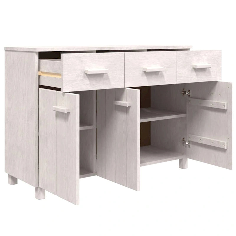 Solid Pine Wood Sideboard Buffet Cabinet with 3 Doors & 3 Drawers