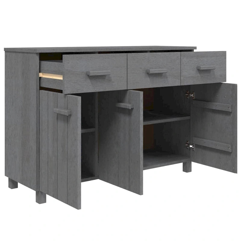Solid Pine Wood Sideboard Buffet Cabinet with 3 Doors & 3 Drawers