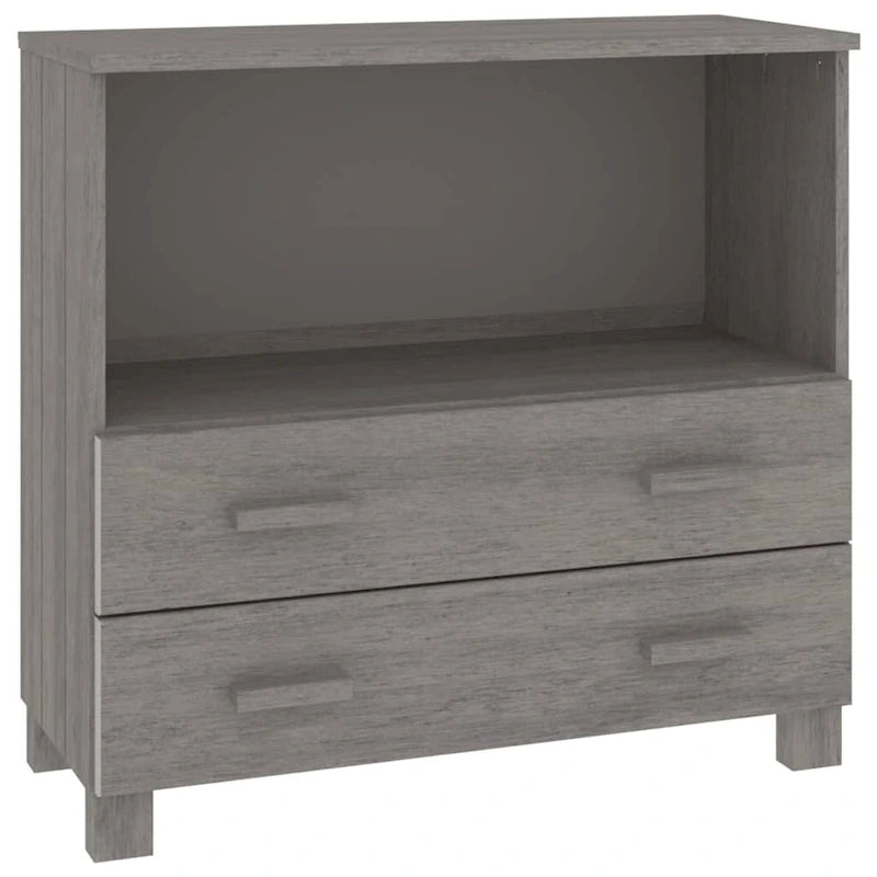 Solid Pine Wood Sideboard Cabinet with 2 Drawers & Open Compartment