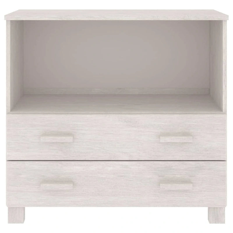 Solid Pine Wood Sideboard Cabinet with 2 Drawers & Open Compartment