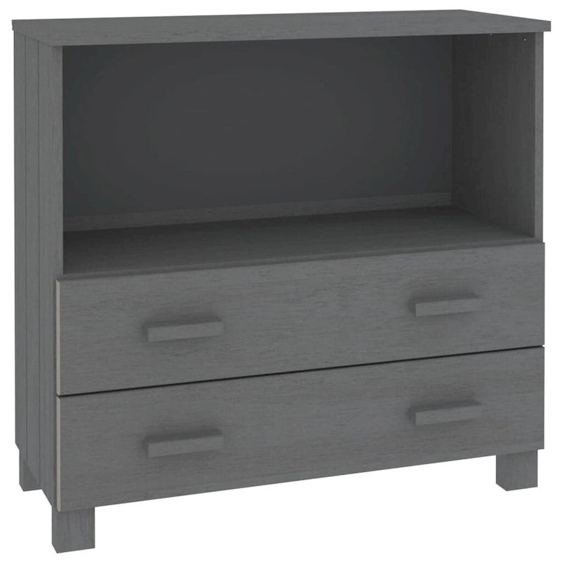 Solid Pine Wood Sideboard Cabinet with 2 Drawers & Open Compartment