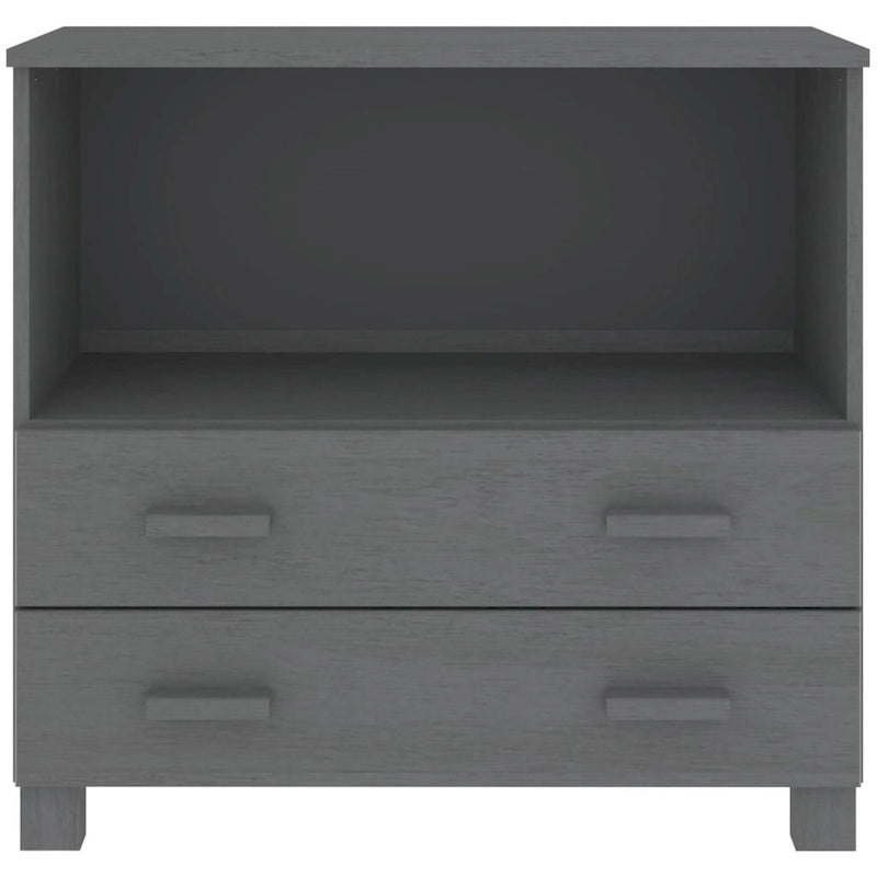 Solid Pine Wood Sideboard Cabinet with 2 Drawers & Open Compartment