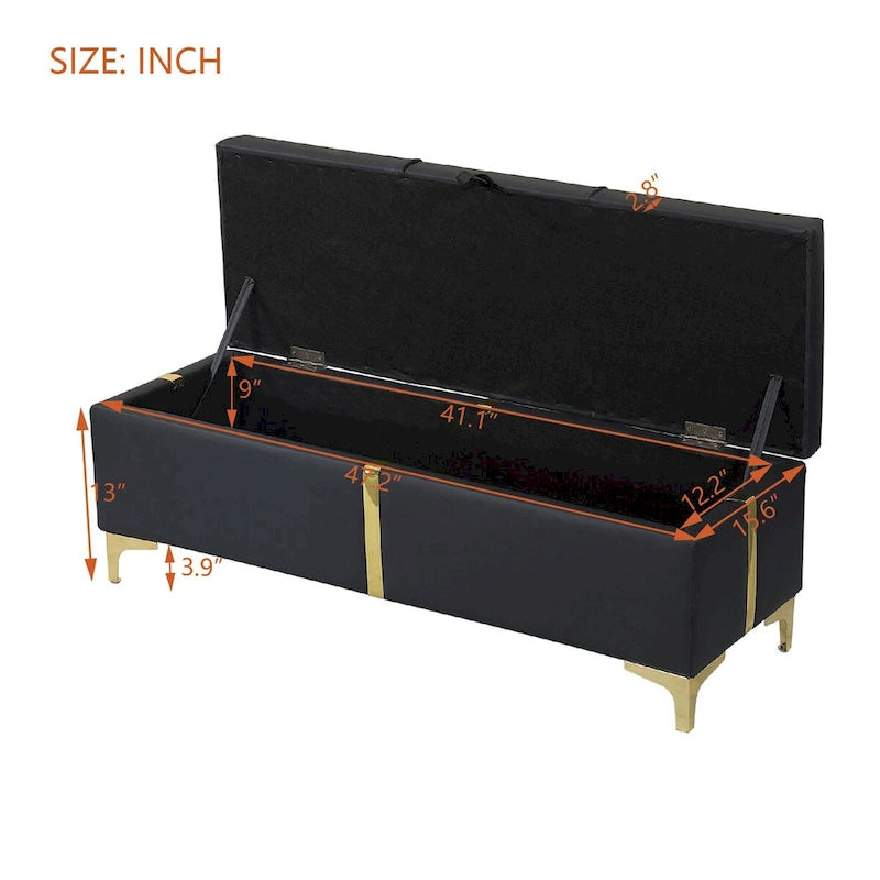 Upholstered Storage Ottoman Bench