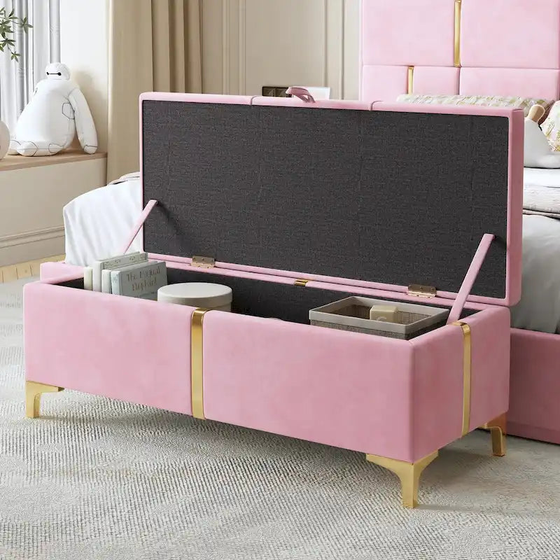Upholstered Storage Ottoman Bench
