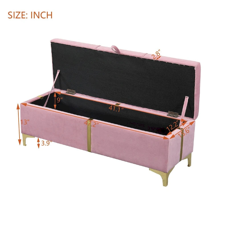 Upholstered Storage Ottoman Bench