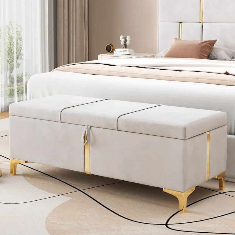 Upholstered Storage Ottoman Bench