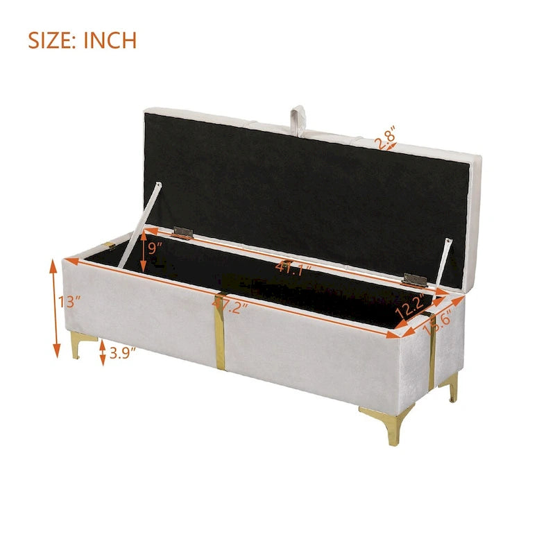 Upholstered Storage Ottoman Bench
