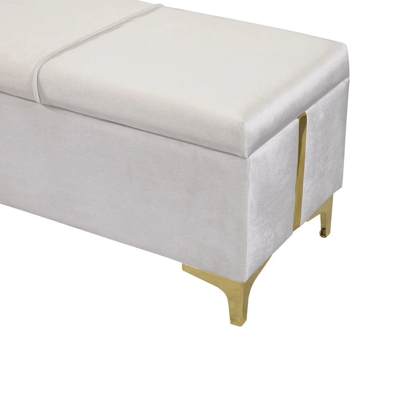 Upholstered Storage Ottoman Bench