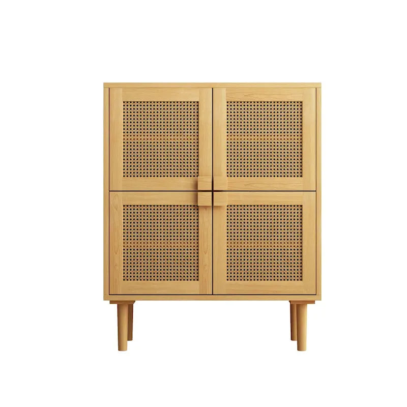 4-Door Rattan Mesh Storage Cabinet