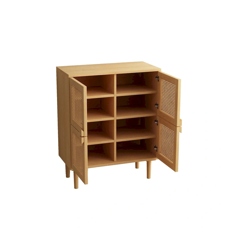 4-Door Rattan Mesh Storage Cabinet