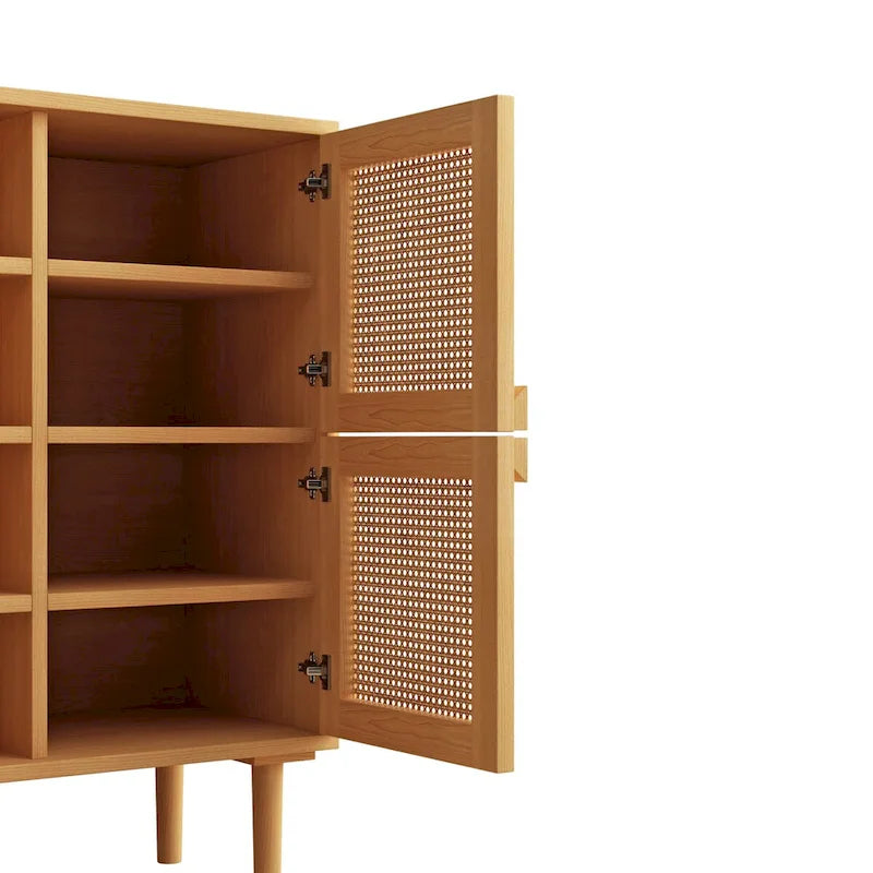 4-Door Rattan Mesh Storage Cabinet
