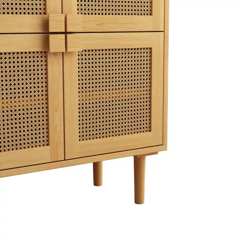 4-Door Rattan Mesh Storage Cabinet