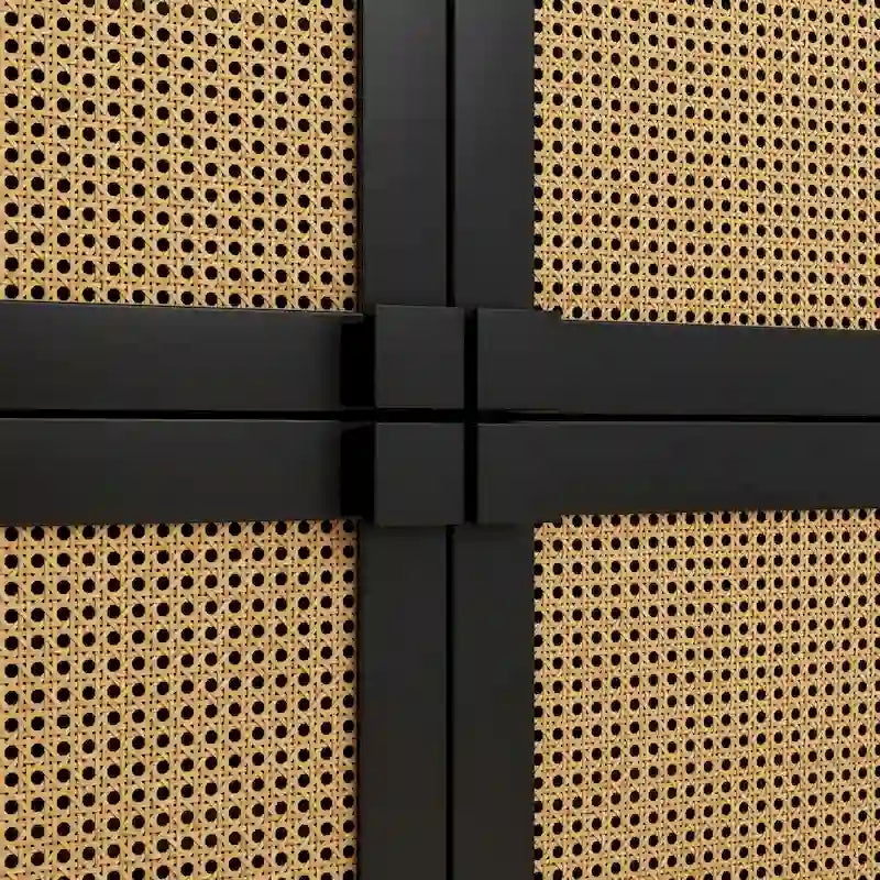 4-Door Rattan Mesh Storage Cabinet