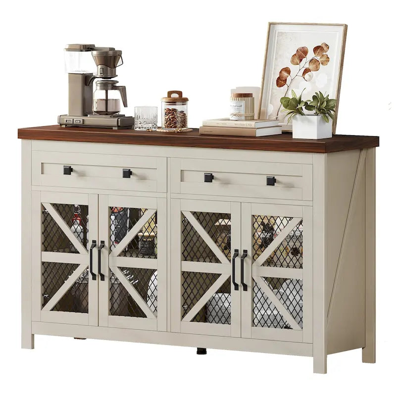 55" Farmhouse Sideboard Buffet Cabinet with Storage
