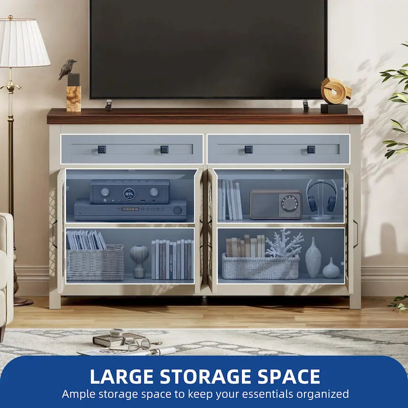 55" Farmhouse Sideboard Buffet Cabinet with Storage