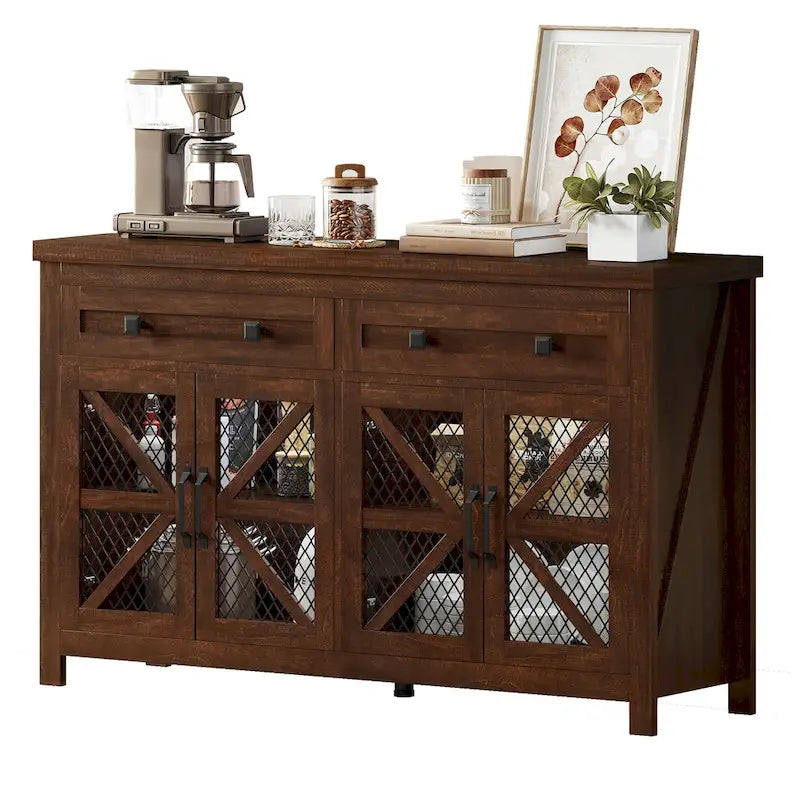 55" Farmhouse Sideboard Buffet Cabinet with Storage
