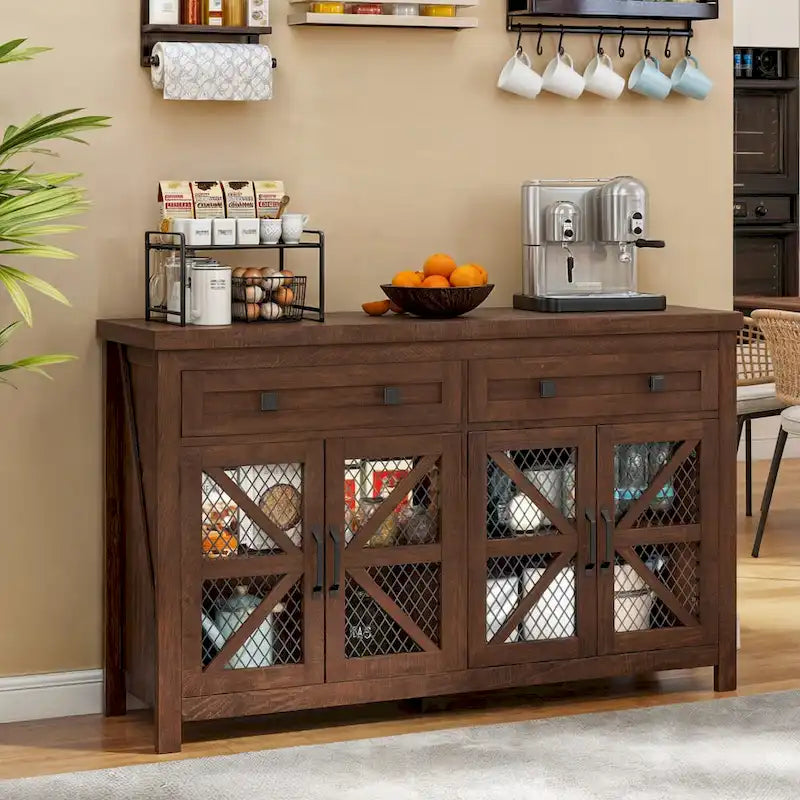 55" Farmhouse Sideboard Buffet Cabinet with Storage