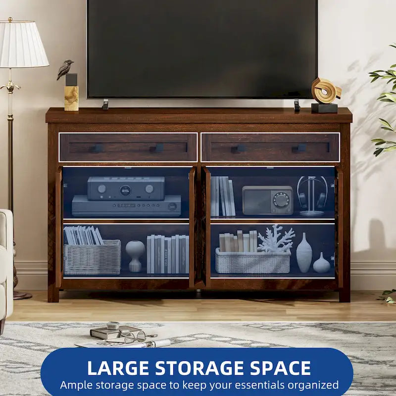 55" Farmhouse Sideboard Buffet Cabinet with Storage