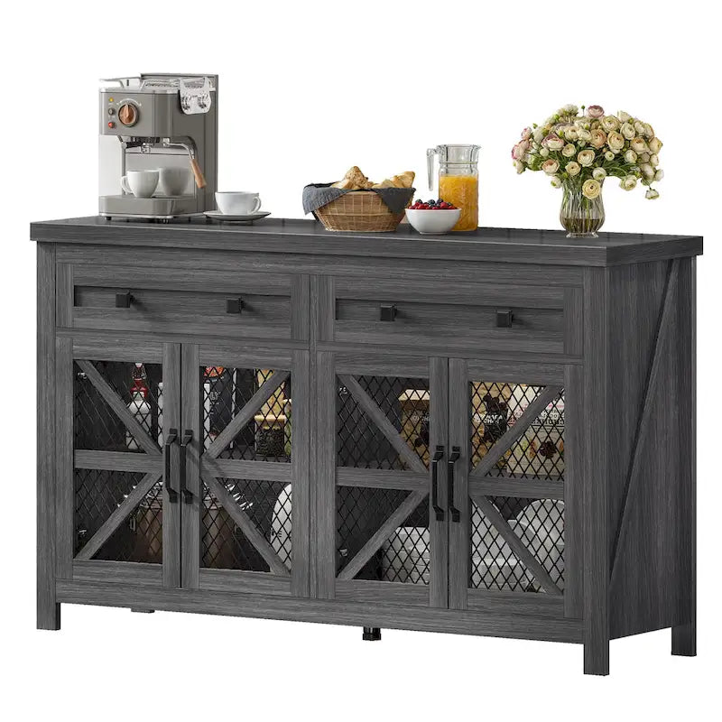 55" Farmhouse Sideboard Buffet Cabinet with Storage