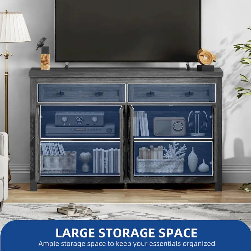 55" Farmhouse Sideboard Buffet Cabinet with Storage