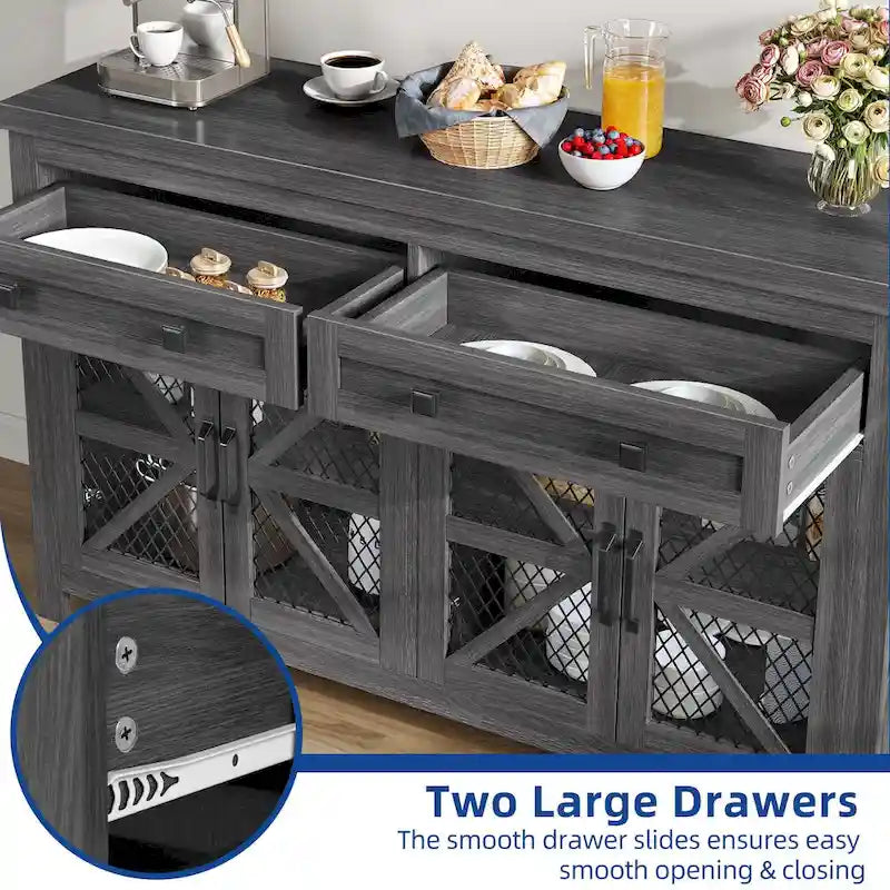 55" Farmhouse Sideboard Buffet Cabinet with Storage