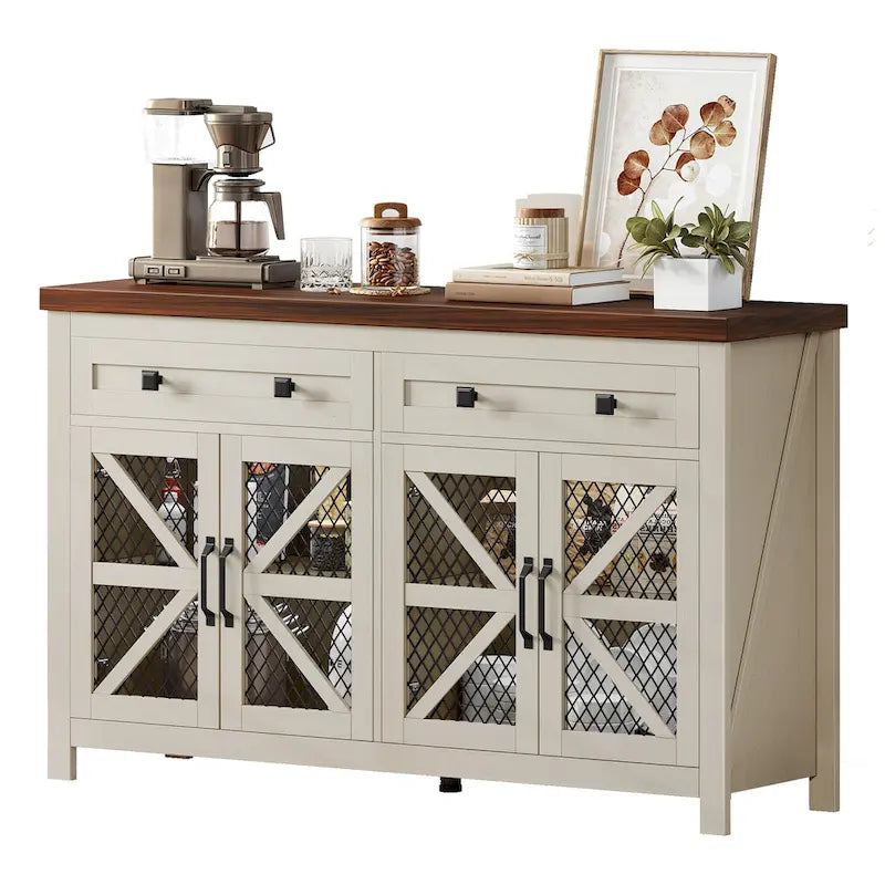 55" Farmhouse Sideboard Buffet Cabinet with Storage