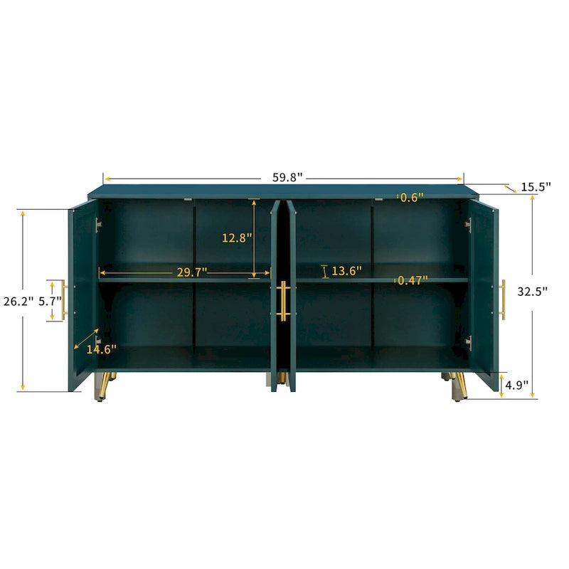 4-Door Storage Sideboard Cabinet