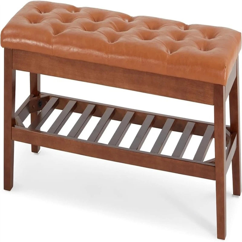 Upholstered Entryway Shoe Bench