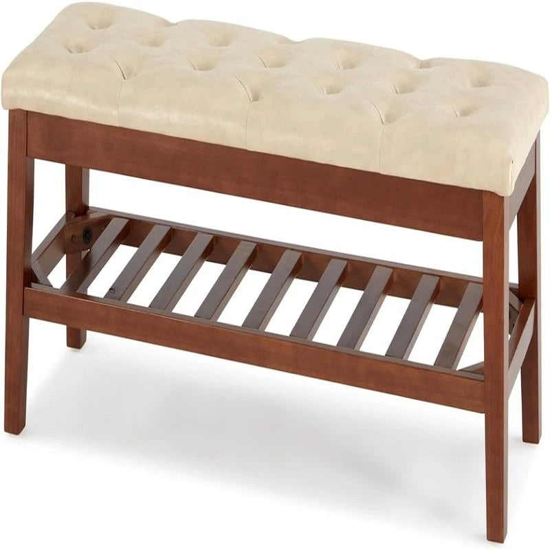 Upholstered Entryway Shoe Bench