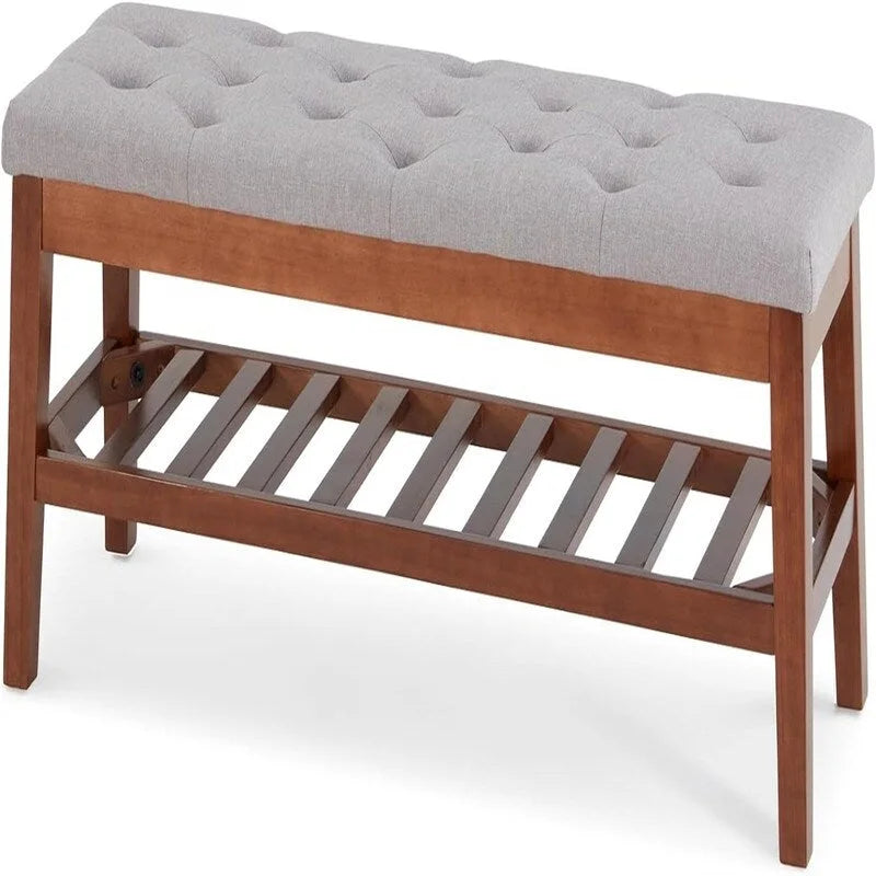 Upholstered Entryway Shoe Bench