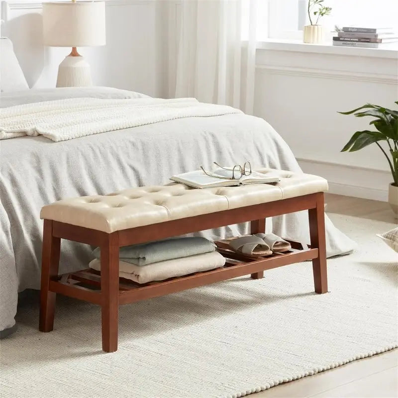 Upholstered Entryway Shoe Bench