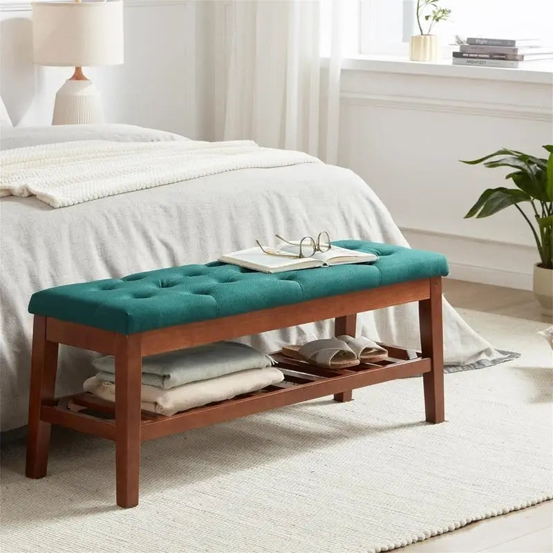 Upholstered Entryway Shoe Bench