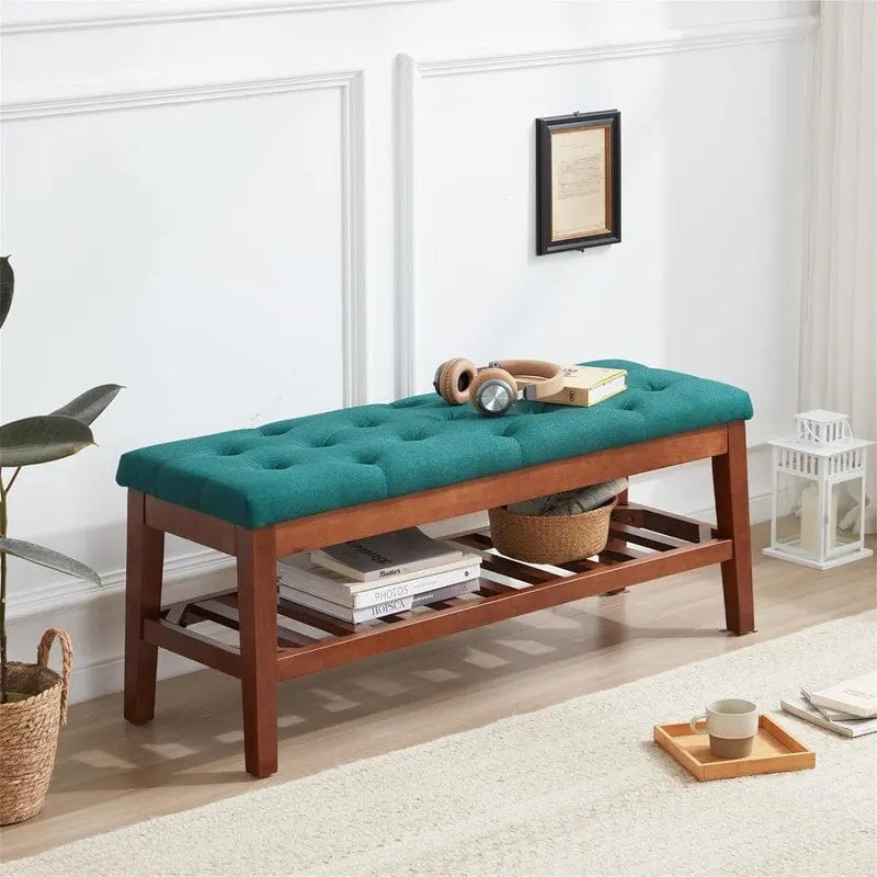 Upholstered Entryway Shoe Bench