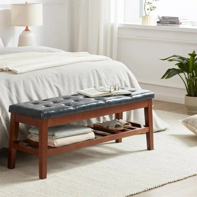 Upholstered Entryway Shoe Bench